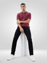 Men Kano Jeans Slim Fit Black Mid Rise
