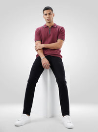 Men Kano Jeans Slim Fit Black Mid Rise