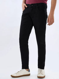 Men Kano Jeans Slim Fit Black Mid Rise