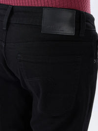 Men Kano Jeans Slim Fit Black Mid Rise
