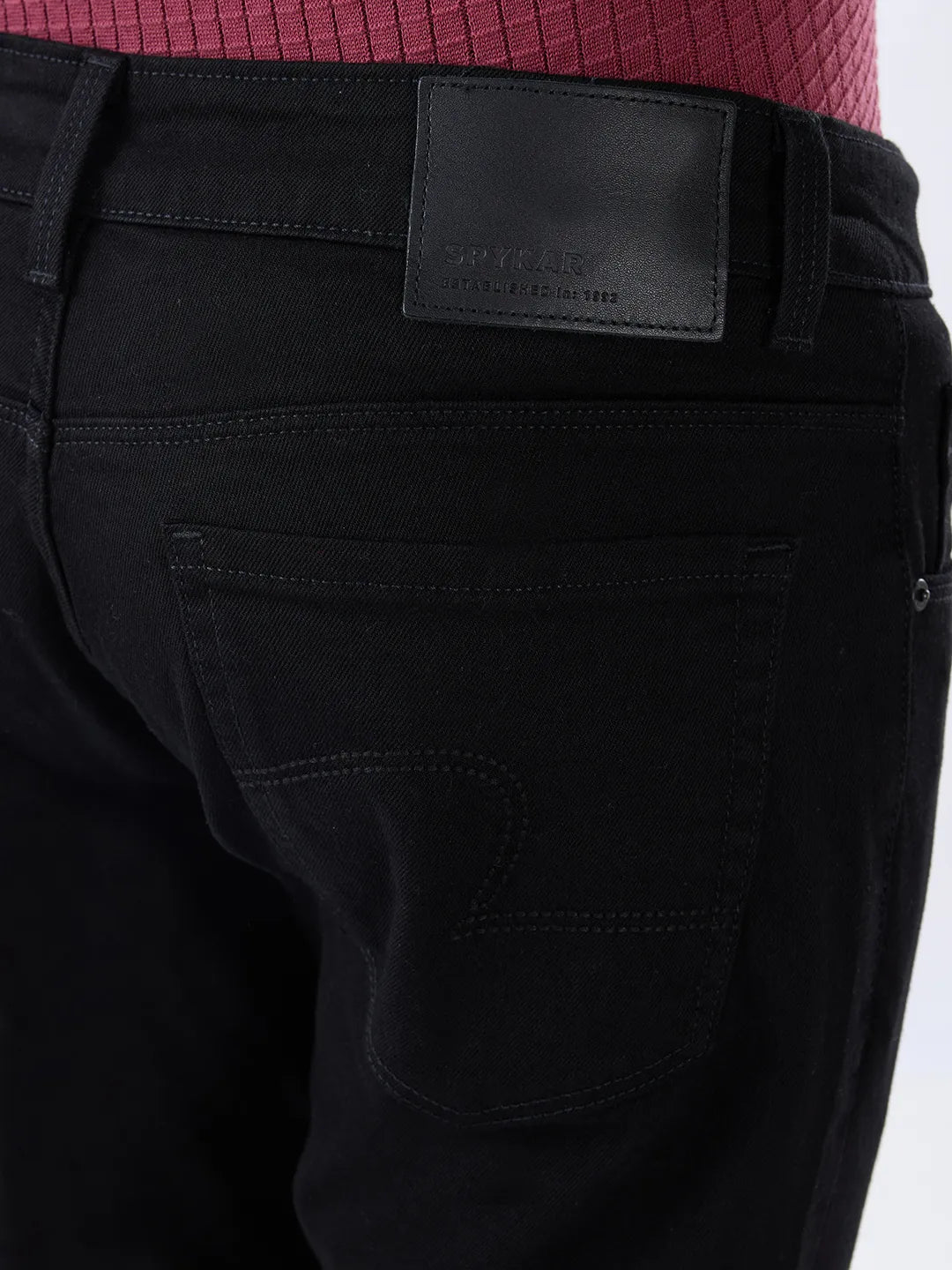 Men Kano Jeans Slim Fit Black Mid Rise