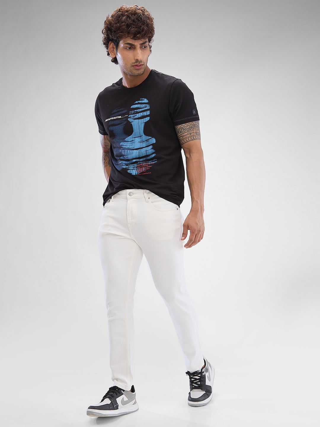 Spykar White Slim Fit Jeans For Men