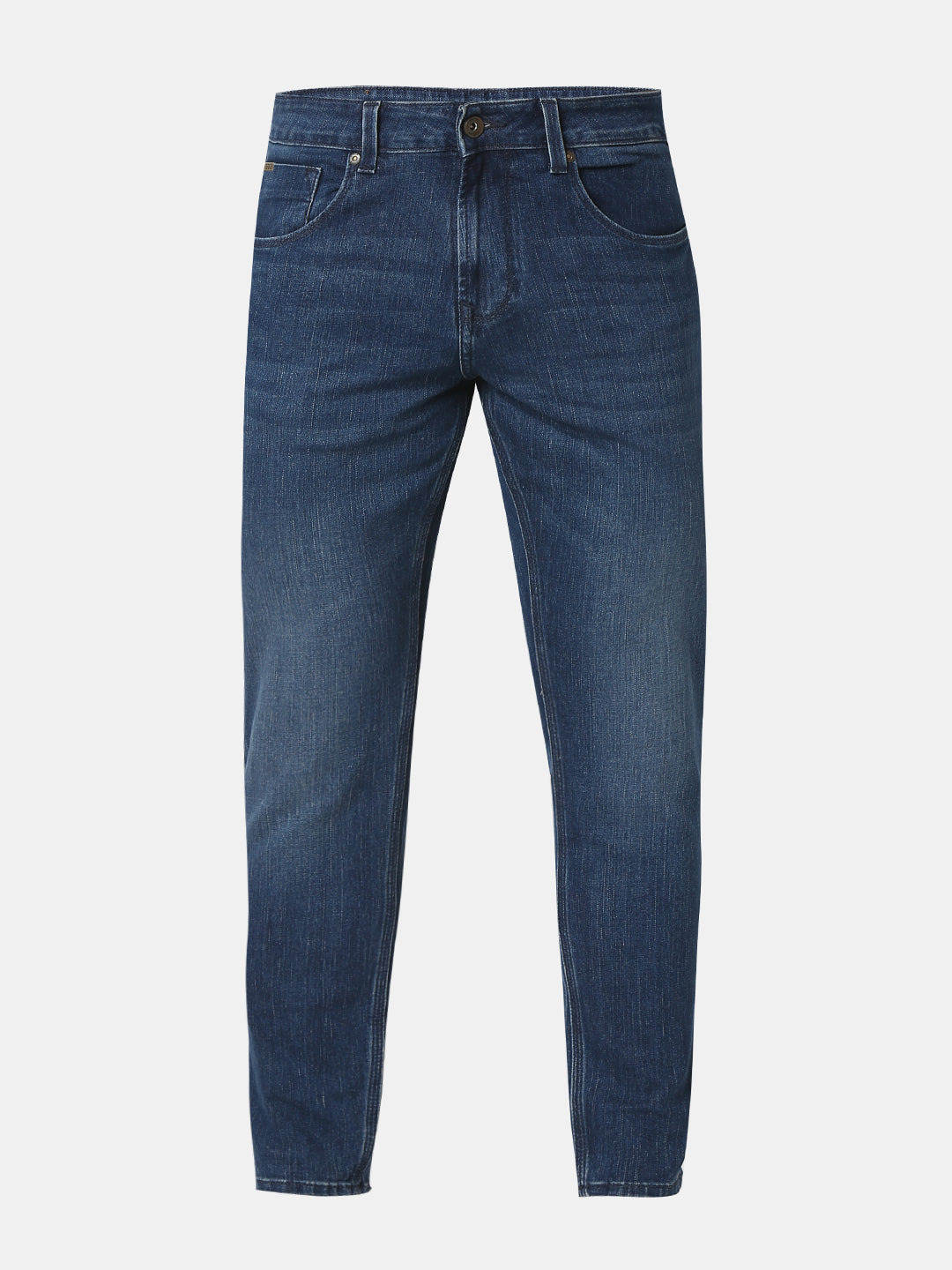 Spykar Vintage Blue Mid Rise Slim Fit Jeans For Men