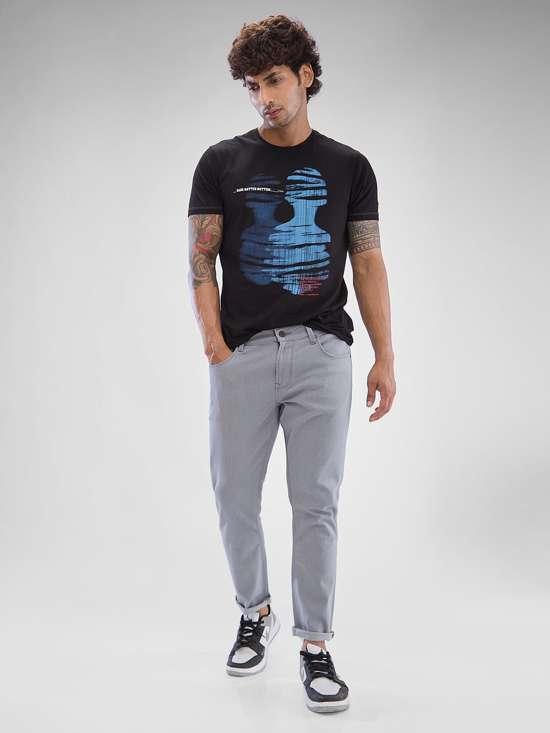 Spykar Grey Slim Fit Jeans For Men