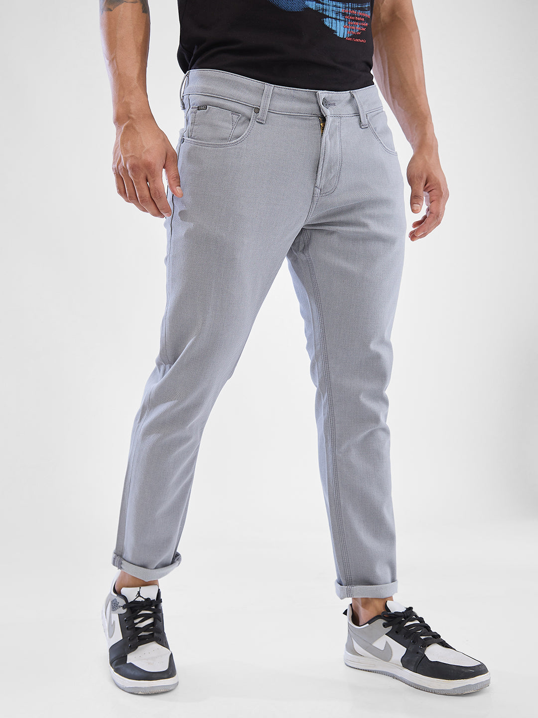 Spykar Grey Slim Fit Jeans For Men