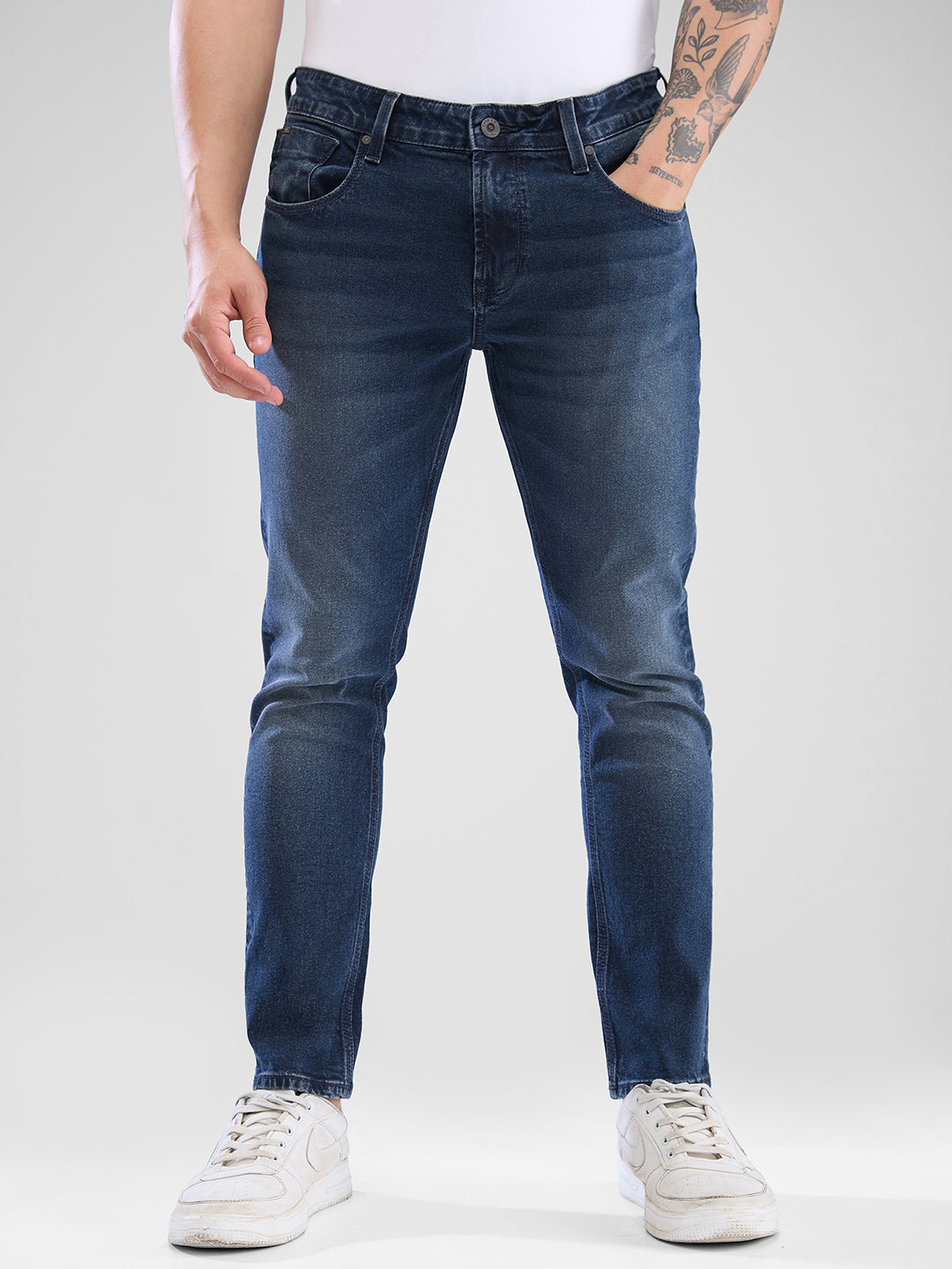 Spykar Dark Blue Slim Fit Jeans For Men