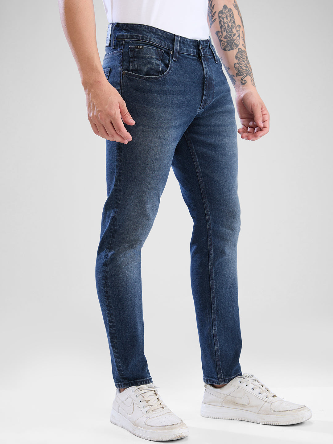 Spykar Dark Blue Slim Fit Jeans For Men