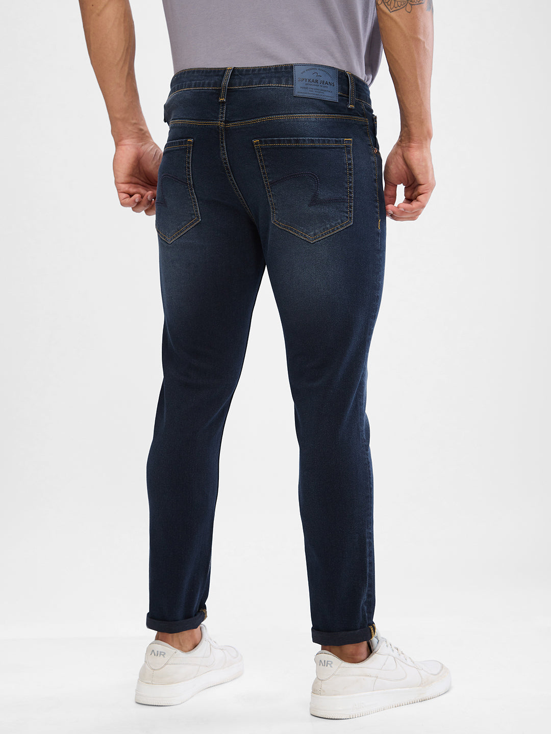 Spykar Dark Blue Slim Fit Jeans For Men