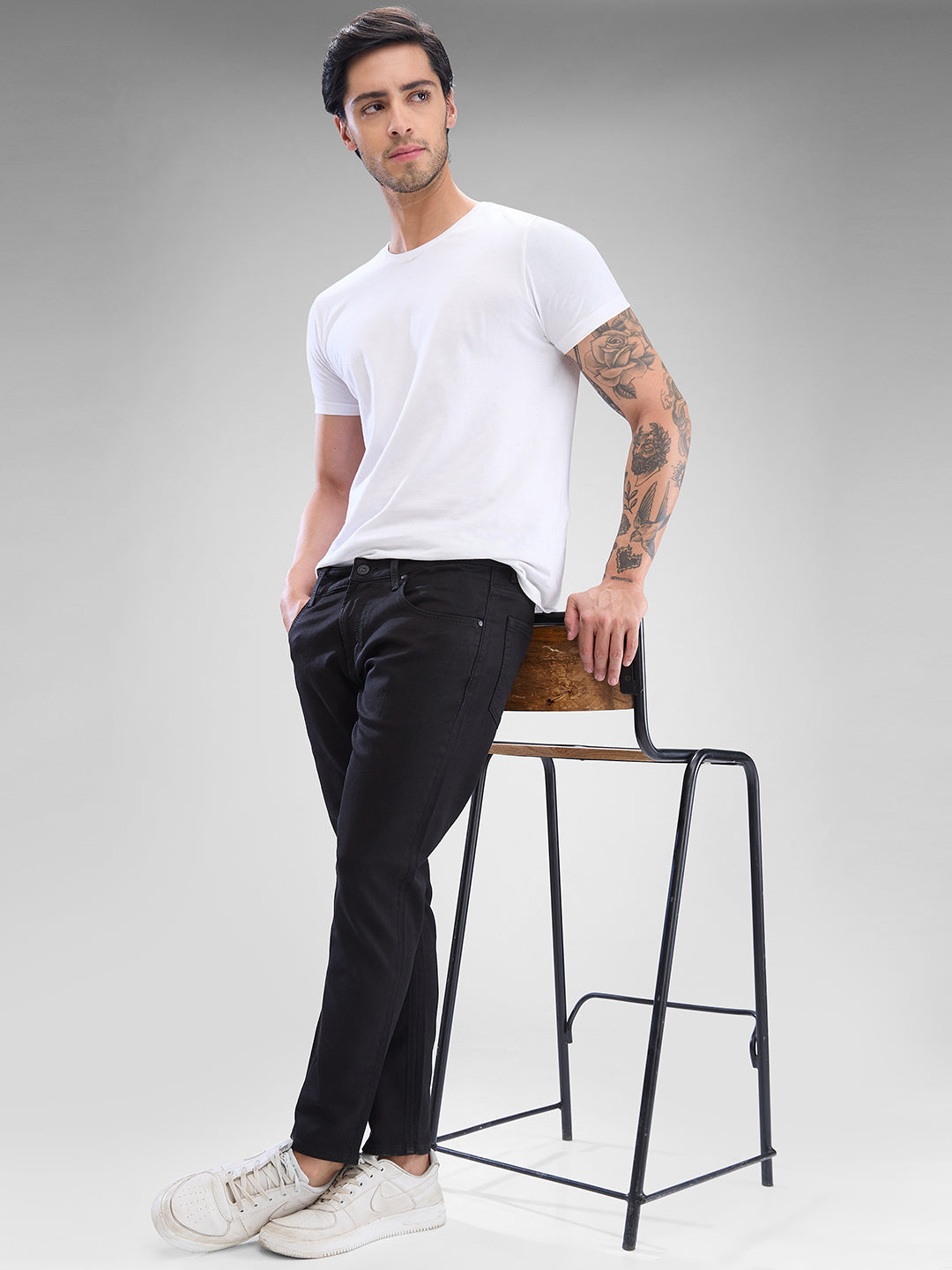 Spykar Black Slim Fit Jeans For Men