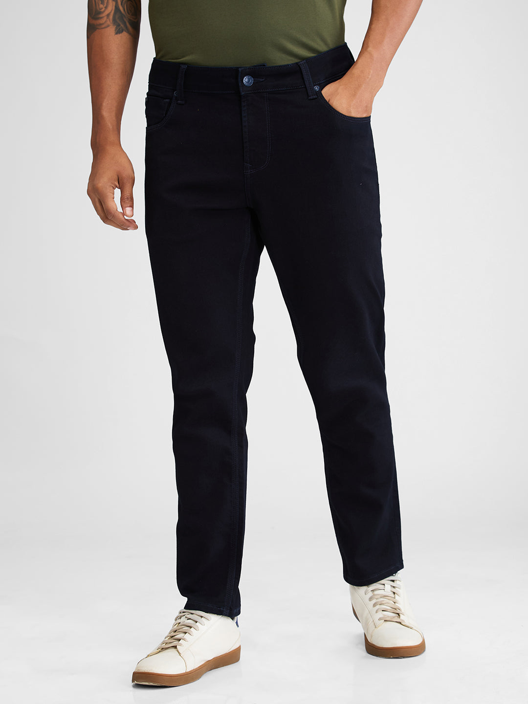 Spykar Blue Slim Fit Mid Rise Jeans For Men