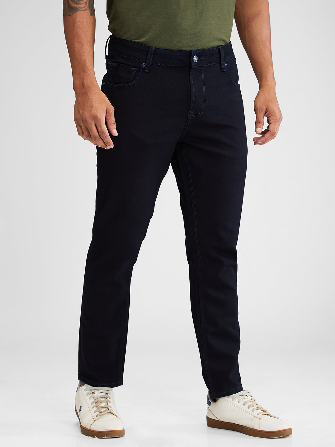 Spykar Blue Slim Fit Mid Rise Jeans For Men