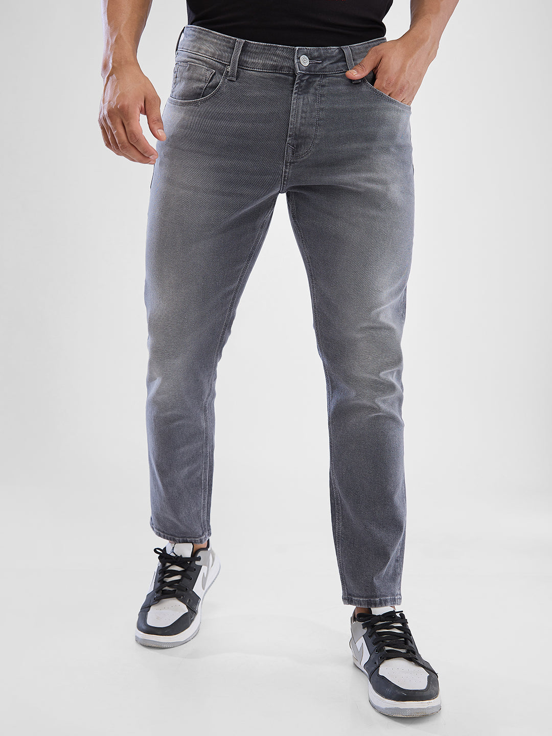 Spykar Grey Slim Fit Jeans For Men