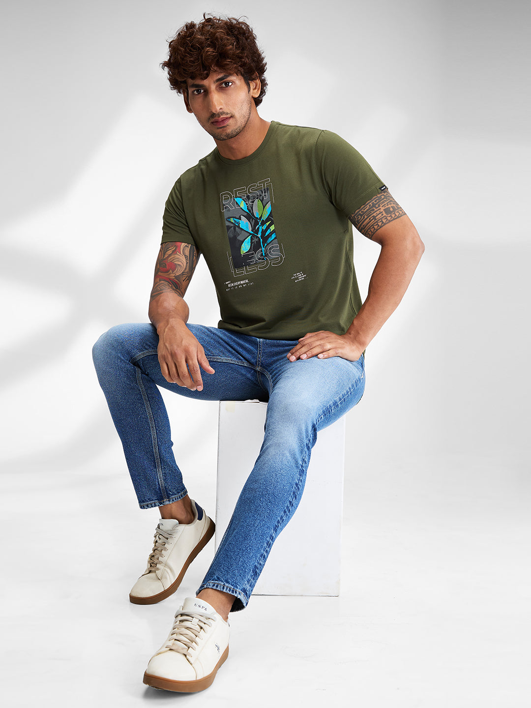 Spykar Blue Slim Fit Mid Rise Jeans For Men