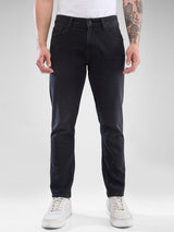 Men Kano Jeans Slim Fit Black Mid Rise