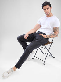 Men Kano Jeans Slim Fit Black Mid Rise