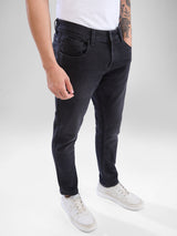 Men Kano Jeans Slim Fit Black Mid Rise