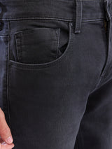Men Kano Jeans Slim Fit Black Mid Rise