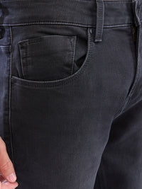 Men Kano Jeans Slim Fit Black Mid Rise