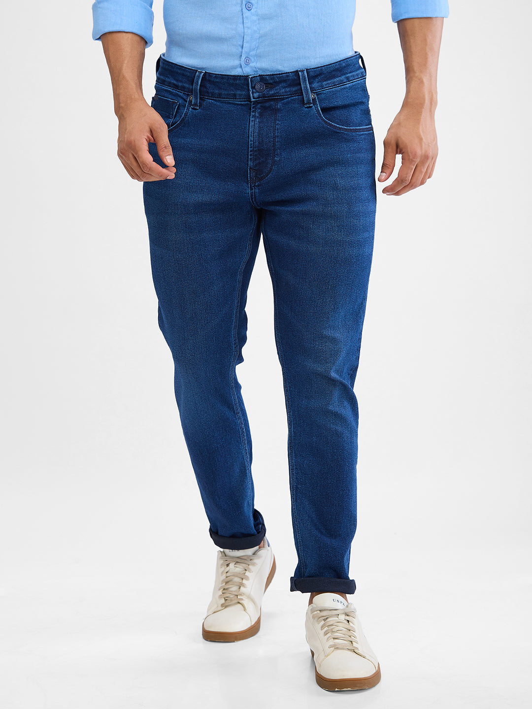 Spykar Dark Blue Slim Fit Jeans For Men