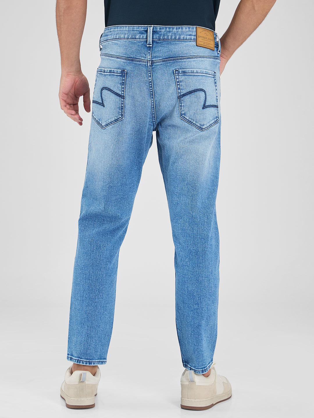 Spykar Blue Slim Fit Mid Rise Jeans For Men