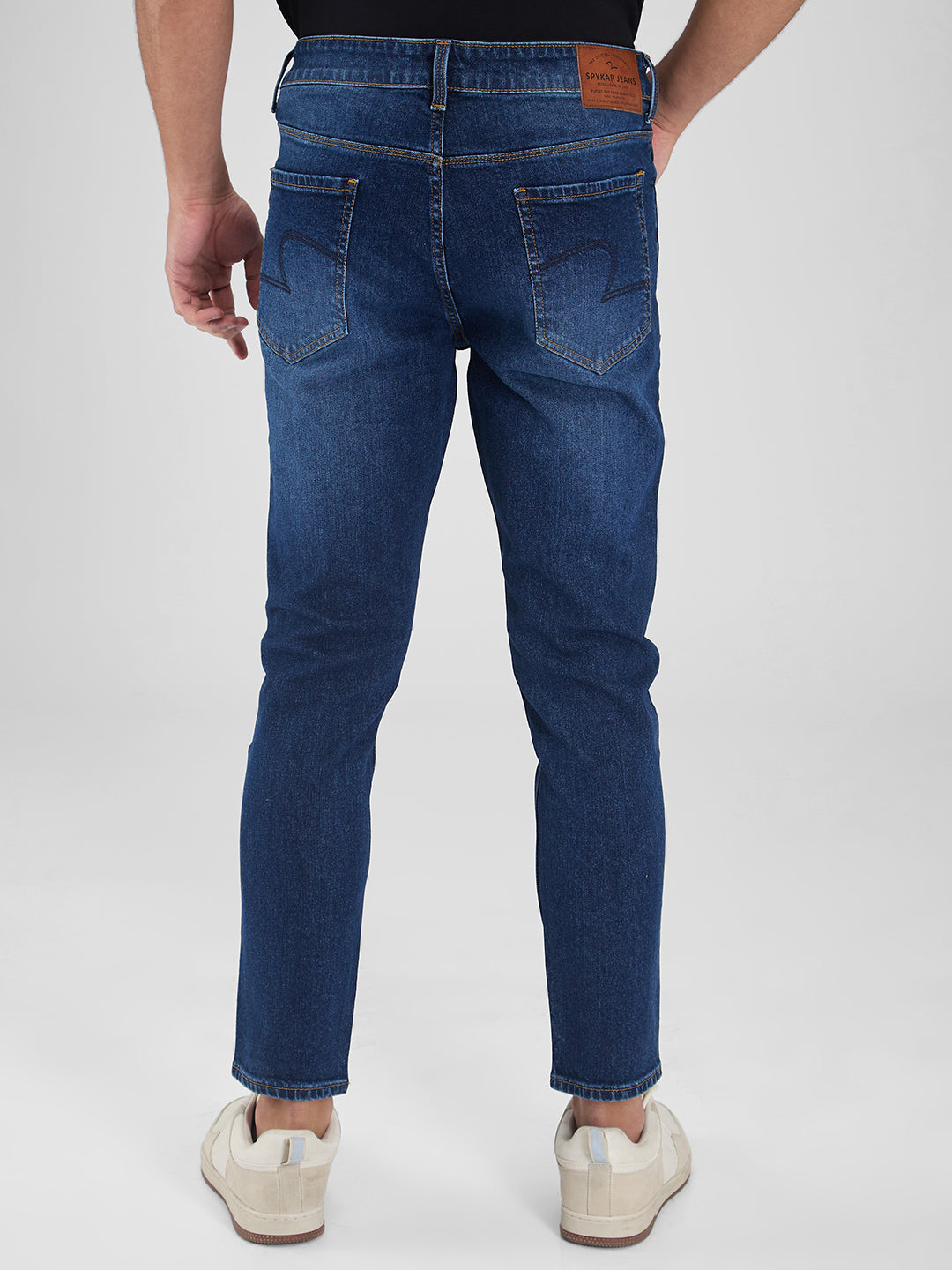 Spykar Blue Slim Fit Mid Rise Jeans For Men