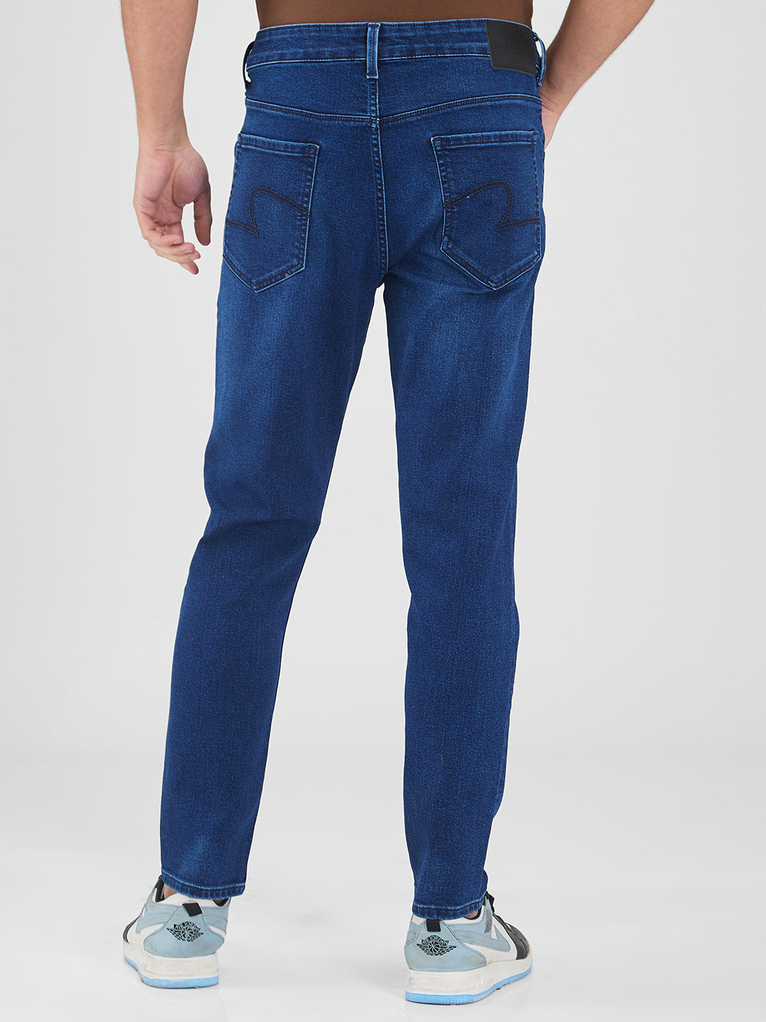 Spykar Blue Slim Fit Mid Rise Jeans For Men