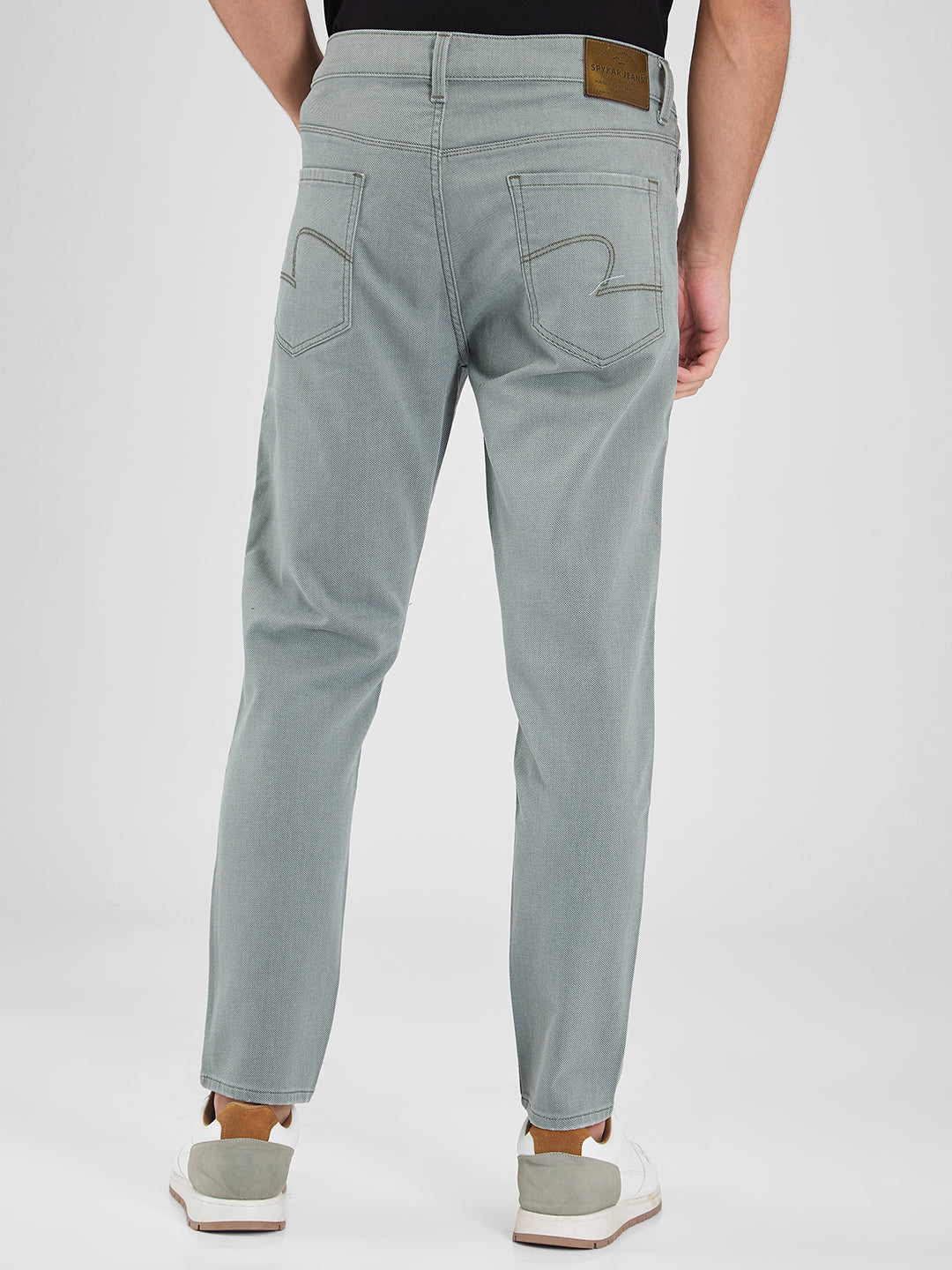 Spykar Gray Slim Fit Mid Rise Jeans For Men