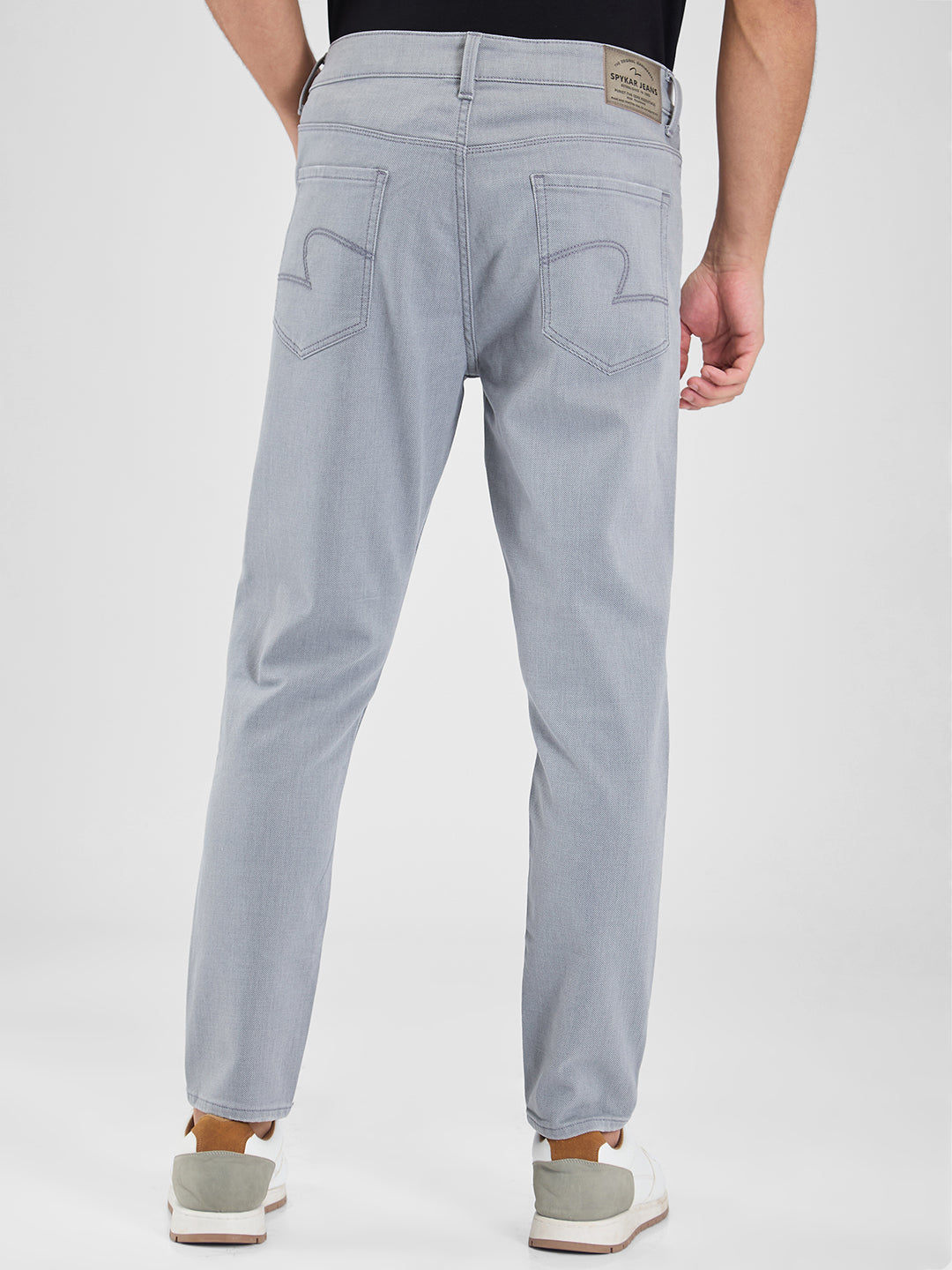 Spykar Gray Slim Fit Mid Rise Jeans For Men