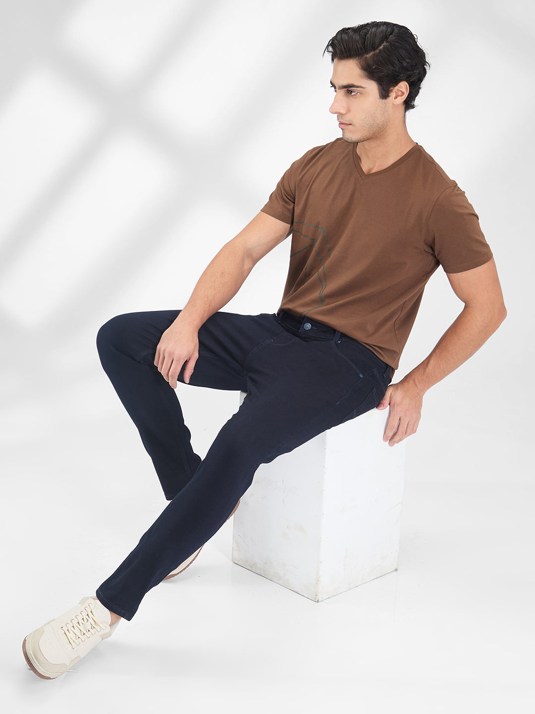 Spykar Blue Slim Fit Mid Rise Jeans For Men