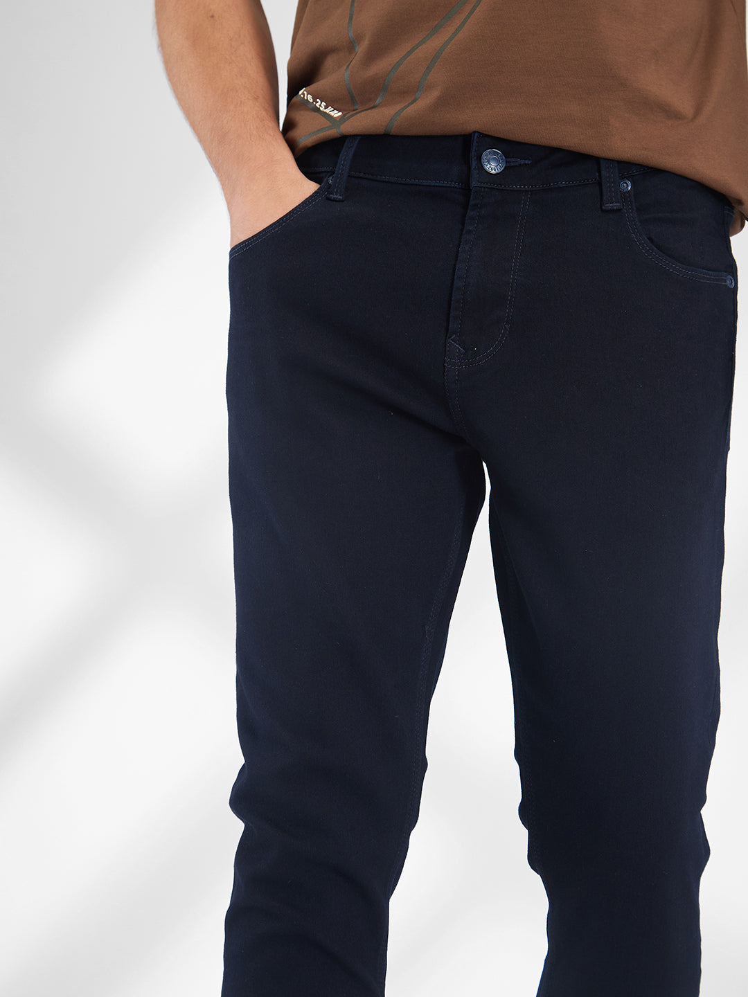 Spykar Blue Slim Fit Mid Rise Jeans For Men