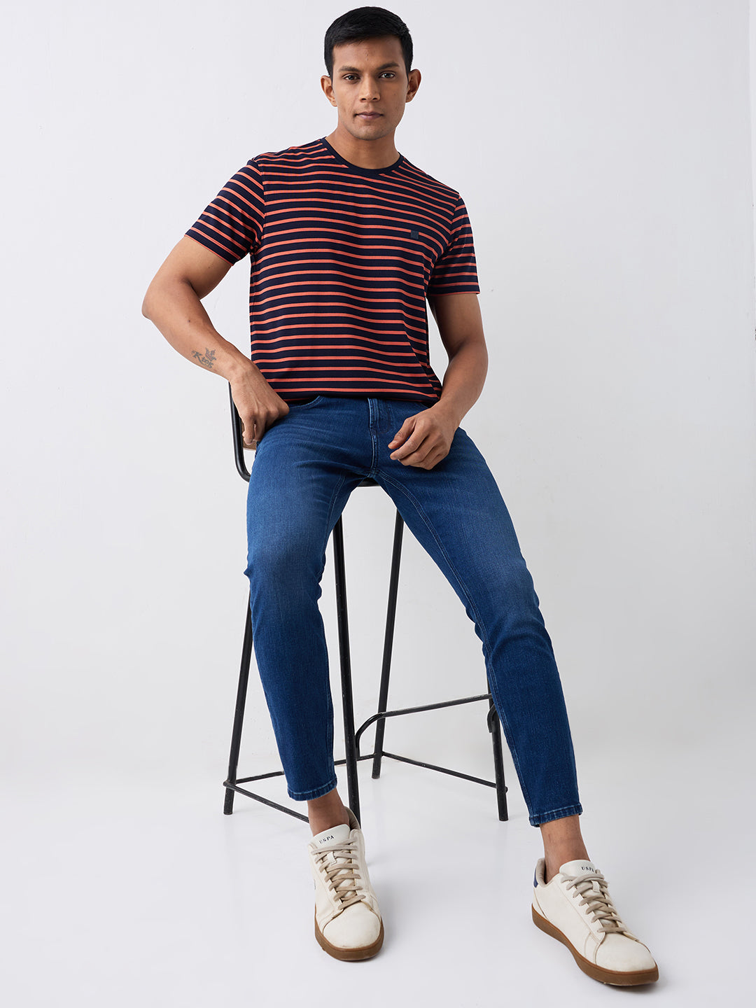 Spykar Vintage Blue Mid Rise Slim Fit Casual Jeans For Men