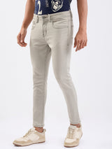 Men Jeans Slim Fit Green Mid Rise