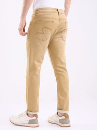 Men Jeans Slim Fit Khaki Mid Rise