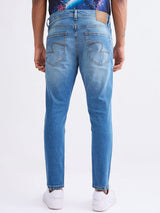 Men Jeans Slim Fit Blue Mid Rise