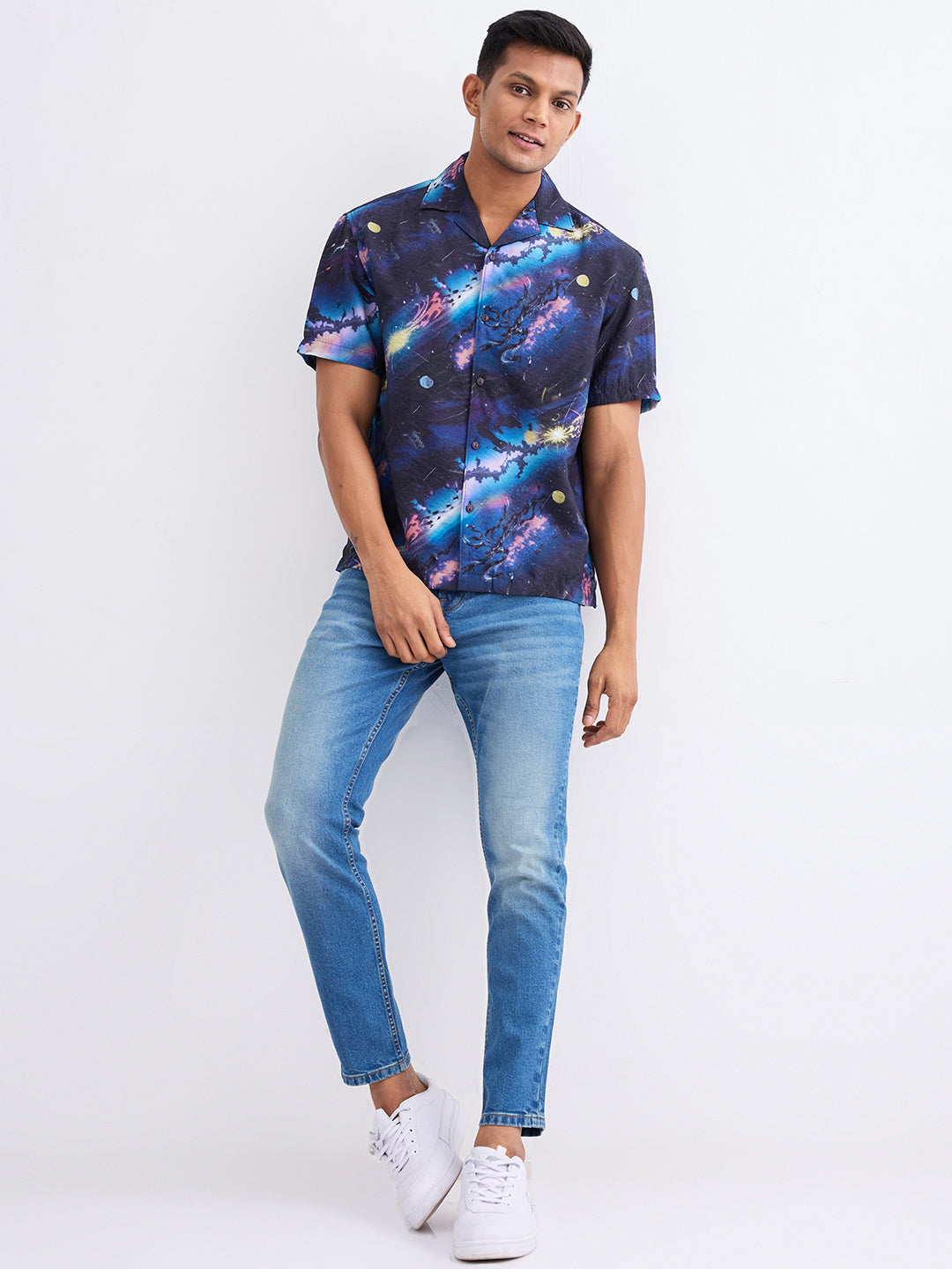 Spykar Vintage Blue Mid Rise Slim Fit Casual Jeans For Men