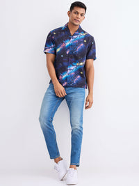 Men Jeans Slim Fit Blue Mid Rise