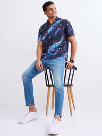 Men Jeans Slim Fit Blue Mid Rise