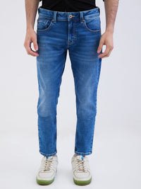 Men Jeans Slim Fit Blue Mid Rise
