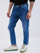 Men Jeans Slim Fit Blue Mid Rise