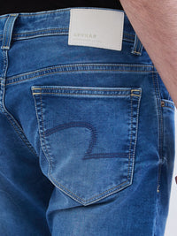 Men Jeans Slim Fit Blue Mid Rise