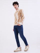 Men Jeans Slim Fit Dark Blue Mid Rise