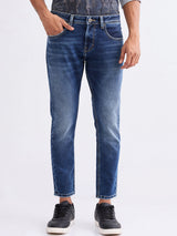 Men Jeans Slim Fit Grey Mid Rise