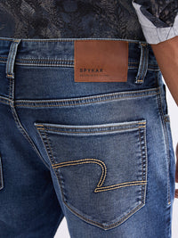 Men Jeans Slim Fit Grey Mid Rise