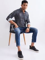 Men Jeans Slim Fit Grey Mid Rise