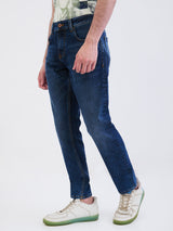 Men Jeans Slim Fit Blue Mid Rise
