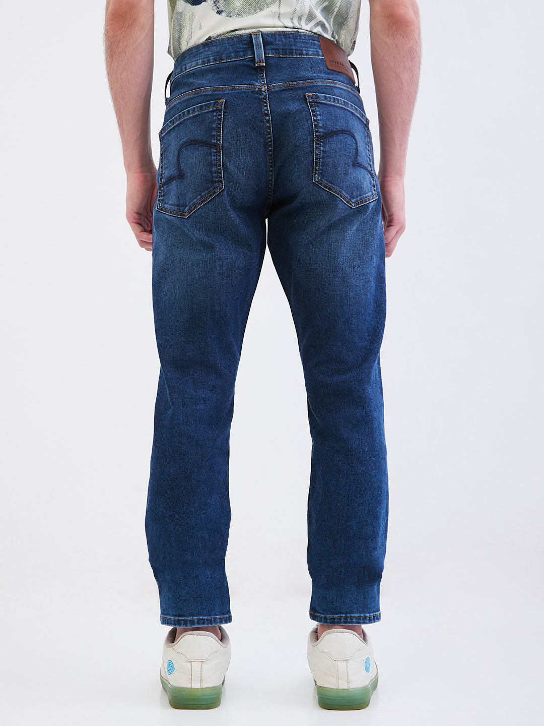 Men Jeans Slim Fit Blue Mid Rise