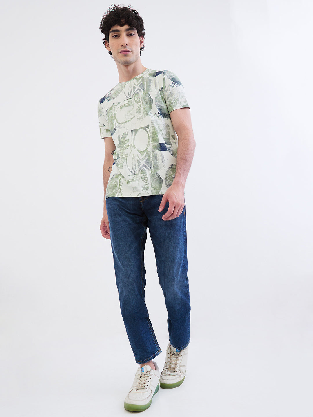 Spykar Mid Blue Mid Rise Slim Fit Casual Jeans For Men