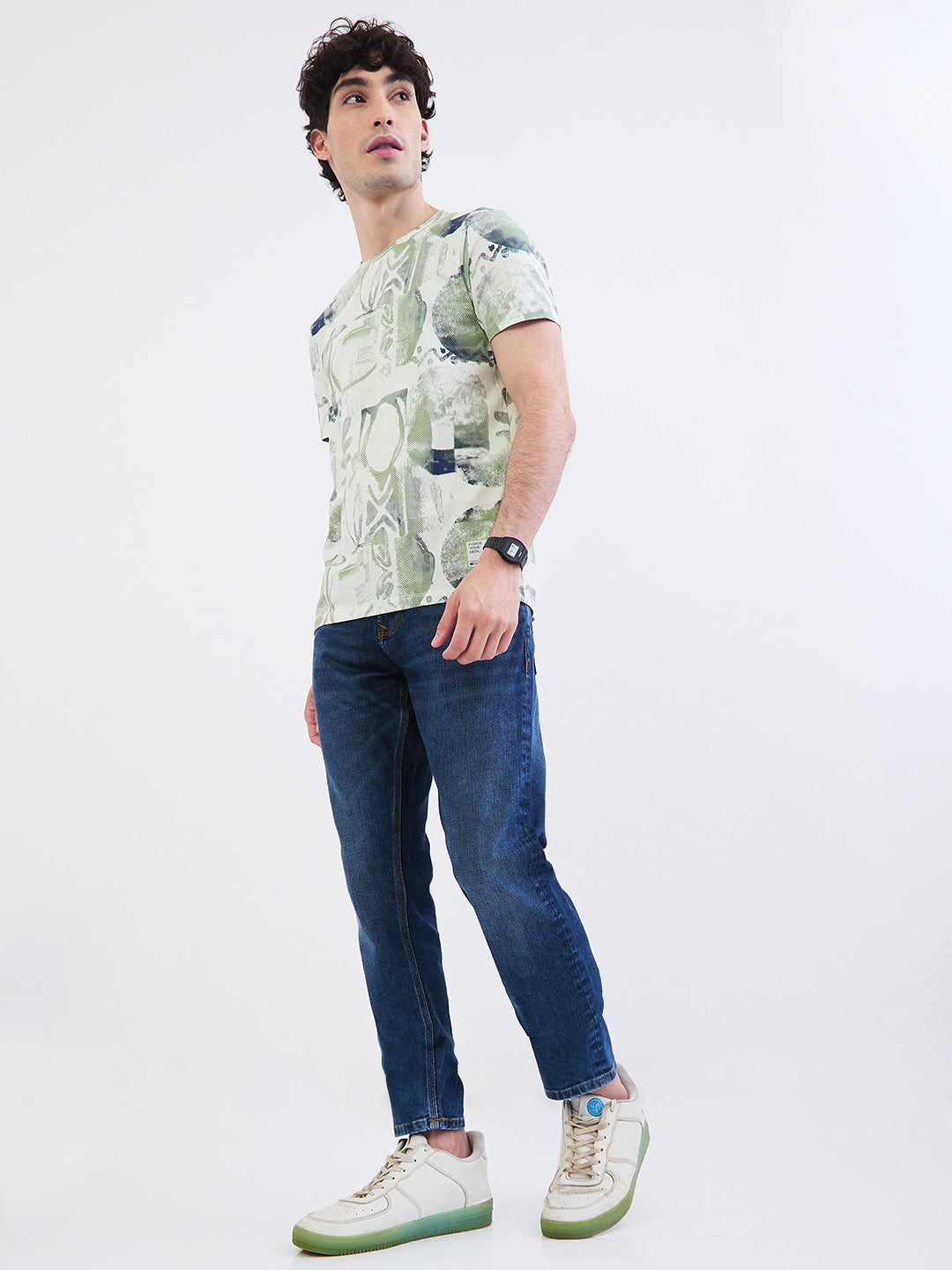 Spykar Mid Blue Mid Rise Slim Fit Casual Jeans For Men