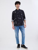 Men Jeans Slim Fit Light Blue Mid Rise