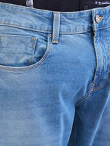 Men Jeans Slim Fit Light Blue Mid Rise